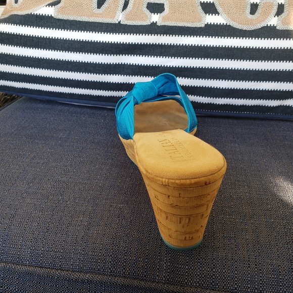 ITALIAN SHOEMAKERS PANACHE CORK SANDAL WEDGE 9&1/2 - Picture 6 of 8